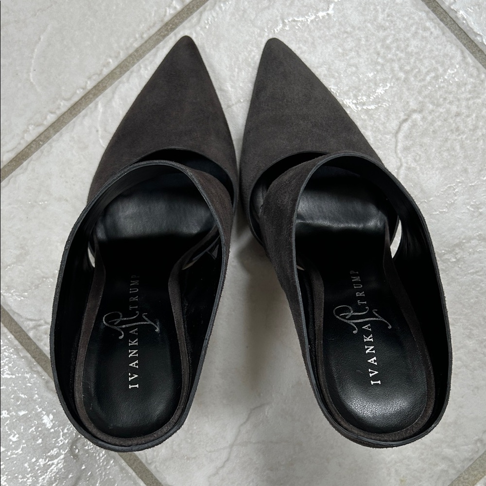 Ivanka Trump Black Suede Mules